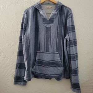 Faherty Baja Striped Cotton Hoodie Size XL